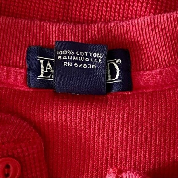 Lands End Red Long Sleeve Shirt  Mens Large 42-44 - Picture 6 of 7